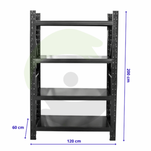 2 x Zestaw Regałów Metalowych 2 sztuki (200x120x60 cm) | Udźwig 1200 kg | System Modułowy