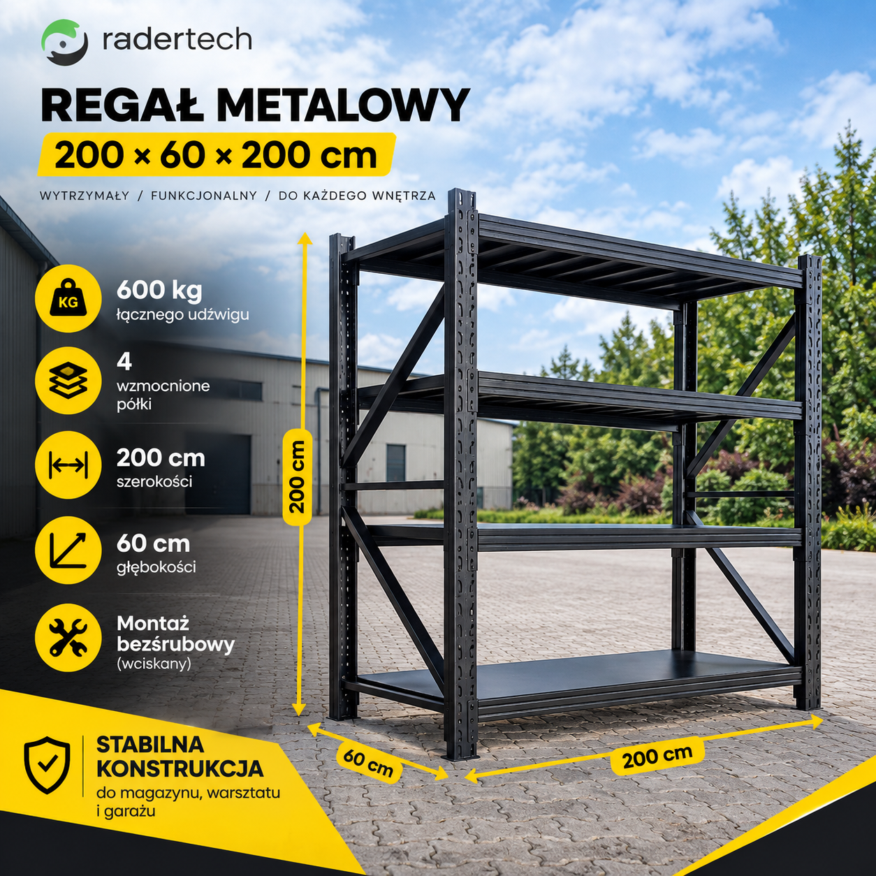 Konstrukcja regału metalowego magazynowego